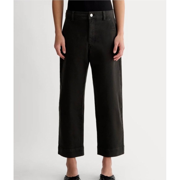 Everlane Pants - Everlane Women's The Utility Straight Leg Black High Rise Pants 2 New
